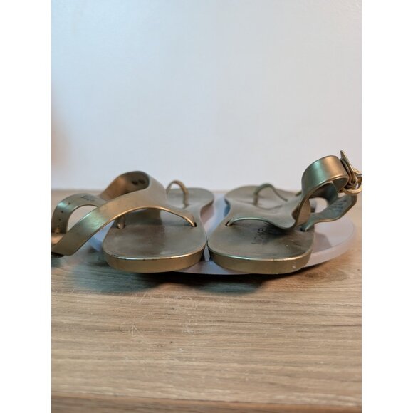 Michael Kors Thong Sandals Gold Slingback Jelly Women's SZ 11 M Summer Designer - Picture 5 of 8